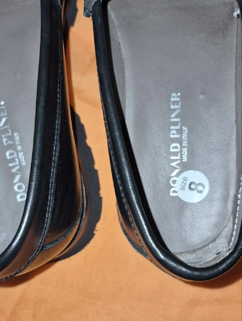 Donald  Pliner Black Leather Bit Loafers with Silver Hardware Mens 8
